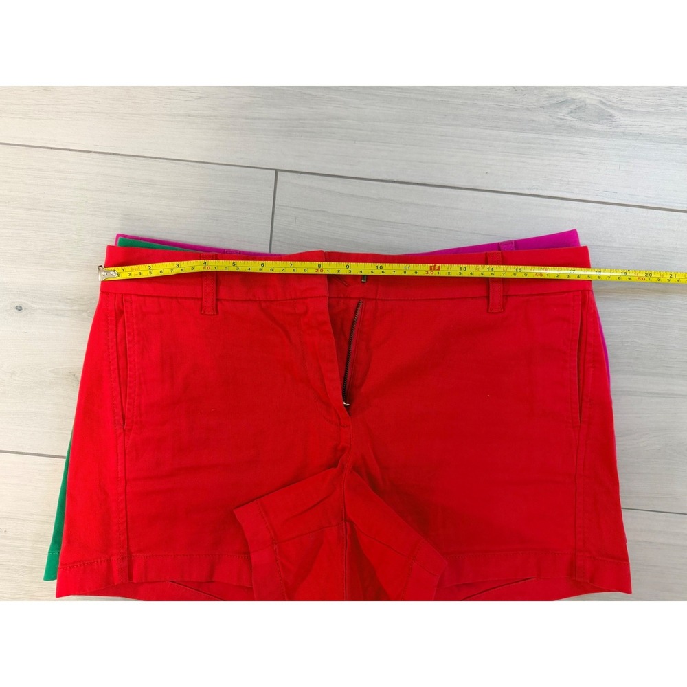 J.Crew Shorts Bundle Women Sz 10 Chino 3" Red Green Pink Preppy Summer Coastal - Picture 5 of 8